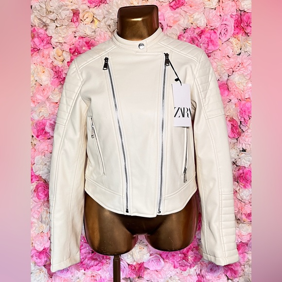Zara Faux Leather Biker Jacket - Picture 3 of 7